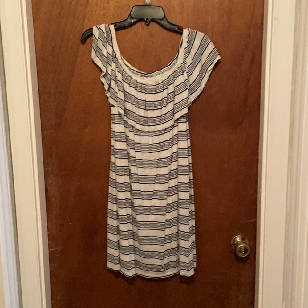 Stripped blue and white dress